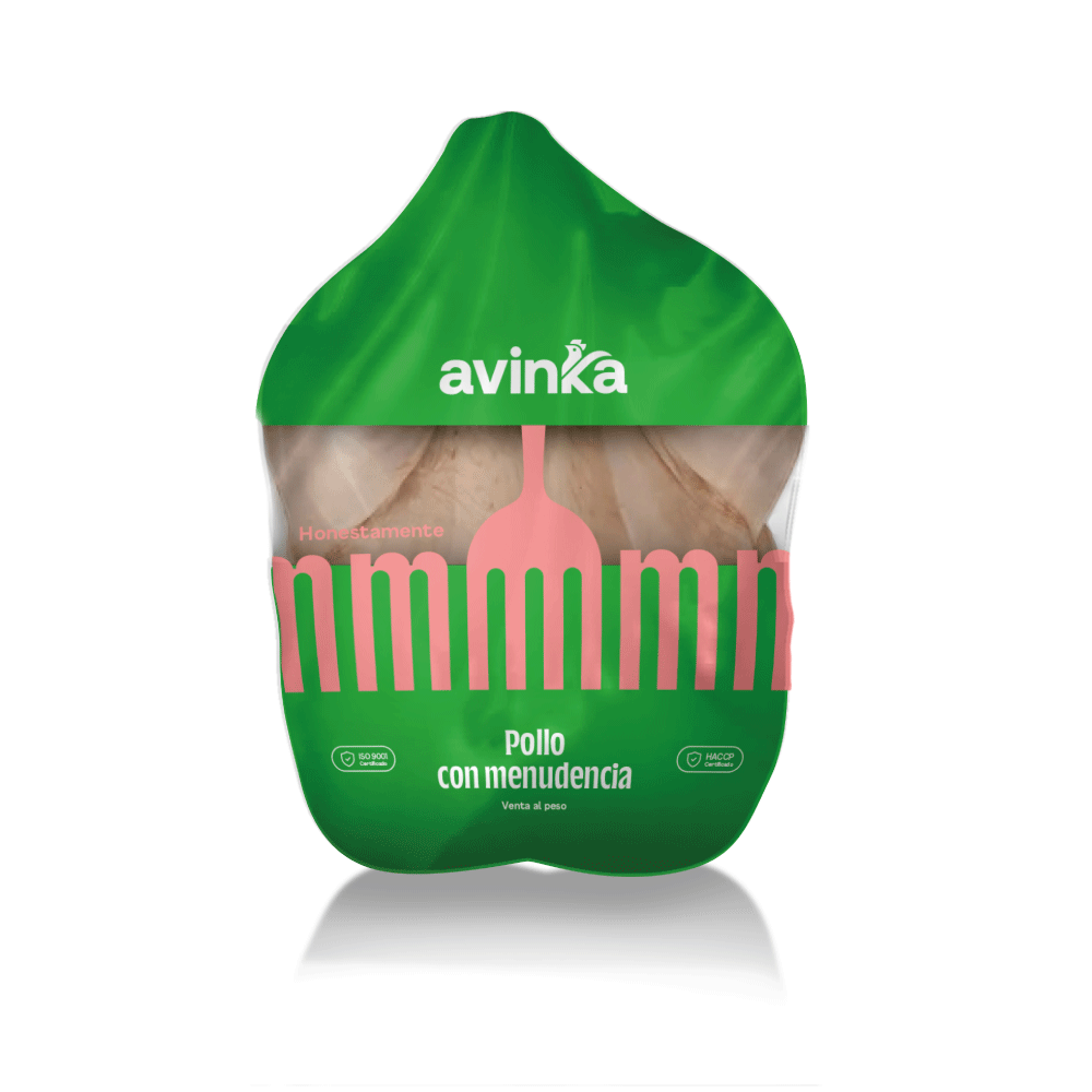 Pollo entero con menudencia Avinka Bolsa 1.80 a 2 kg | Avinka