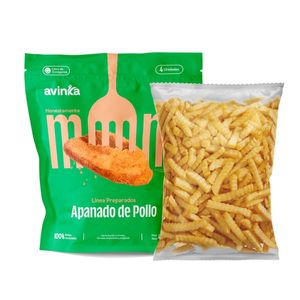 Pack Apanado de pollo x 4 unidades x 400 gr. + Papas ondeadas x 450 gr.