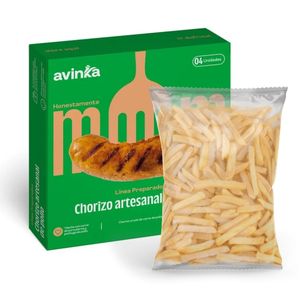 Pack Chorizo artesanal de pollo x 4 unidades + Papas precocidas congeladas crunch x 400 gr.