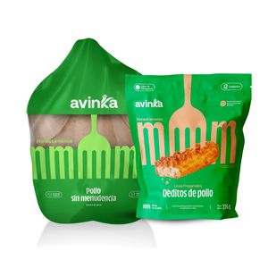 Pack 1 pollo enteros sin menudencia 1.8 kg a 2 kg + Deditos de pollo x 276 gr.