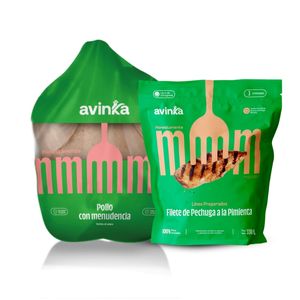 Pack 1 pollo enteros con menudencia 1.8 kg a 2 kg + Filete de Pechuga a la Pimienta x 3 und.