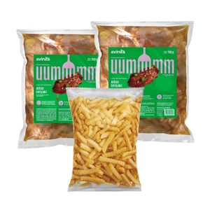 Pack 02 Alitas de pollo teriyaki x 700 gr. + Papas ondeadas x 450 gr.