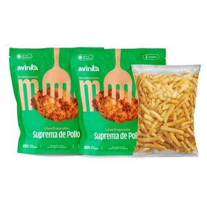 Pack 02 Suprema de pollo x 4 unidades x 600 gr. + Papas ondeadas x 450 gr.