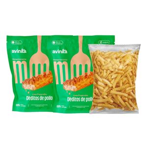 Pack 02 Deditos de pollo x 276 gr. + Papas ondeadas x 450 gr.