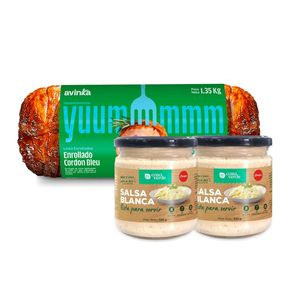 Pack Enrollado de pollo cordon bleu x 1.35 kg + Salsa blanca Casa verde x 325gr