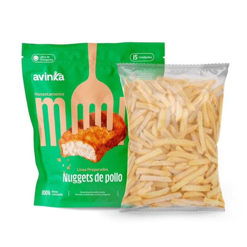 Pack-Nuggets-de-pollo-x-15-unidades-x-270-gr.---Papas-precocidas-congeladas-crunch-x-400-gr.