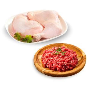 Pack Pierna de pollo con encuentro x 2kg  + Carne molida res x 450 gr.