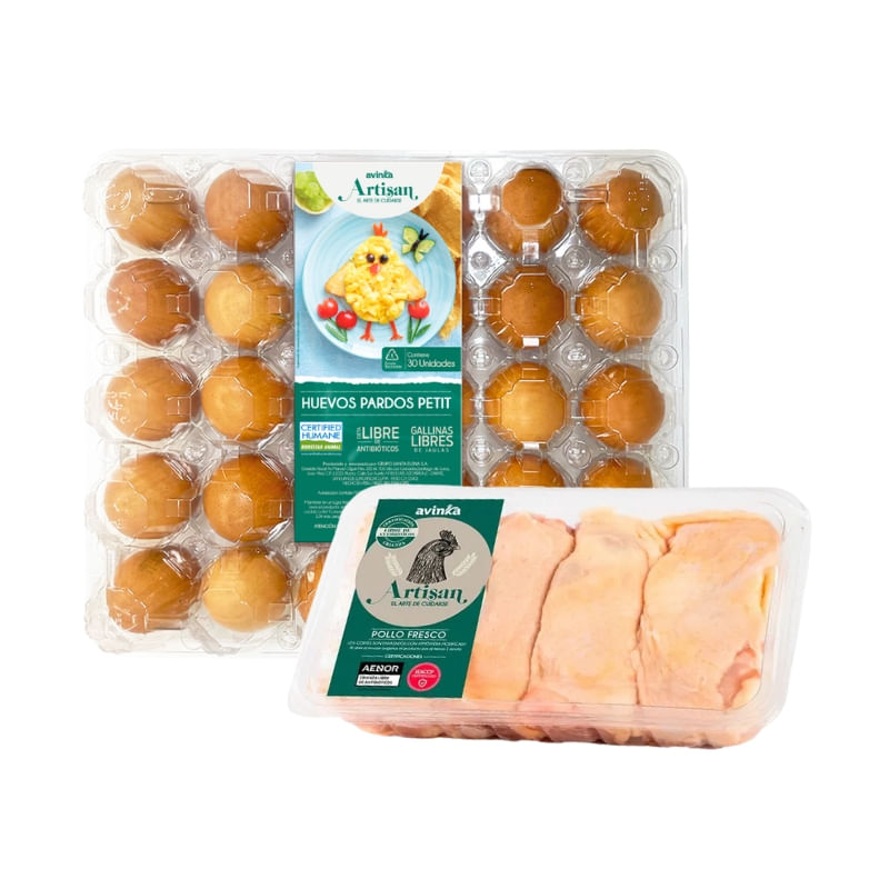 Pack-Muslos-Artisan-500-gr---Huevo-petit-Artisan-bandeja-30-unidades