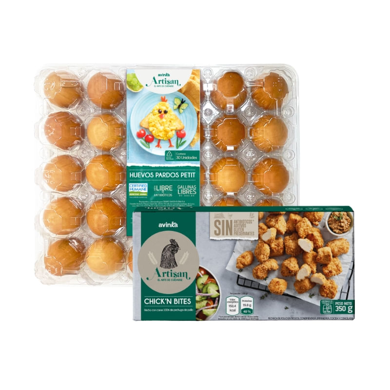 Pack Chick-n bites Artisan 350 gr + Huevo petit Artisan bandeja 30 unidades