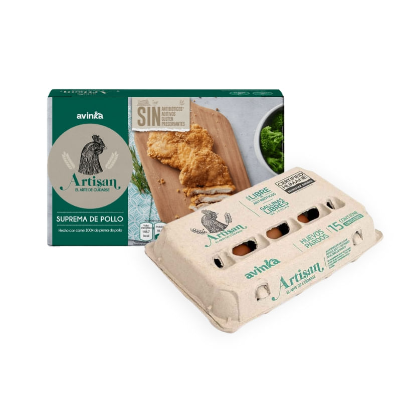 Pack Huevos Artisan 15 unidades + Suprema Artisan 550 gr