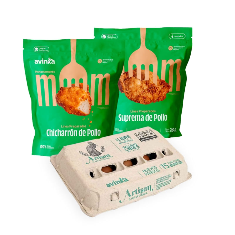 Pack-Huevos-Artisan-15-unidades---Suprema-de-pollo-4-unidades-600-gr---Chicharron