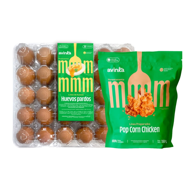 Pack-Huevos-x-30-unids---Pop-corn-chicken-x-350-gr